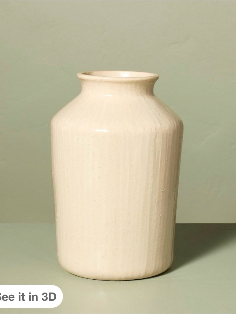 Hearth & hand 12in textured Cream Ceramic Vase